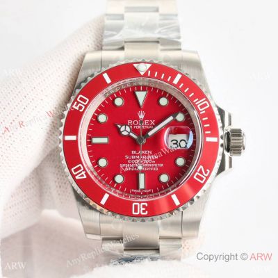 Super Clone Rolex Submariner Red Limited Edition Clean 3135 904L Steel Watch